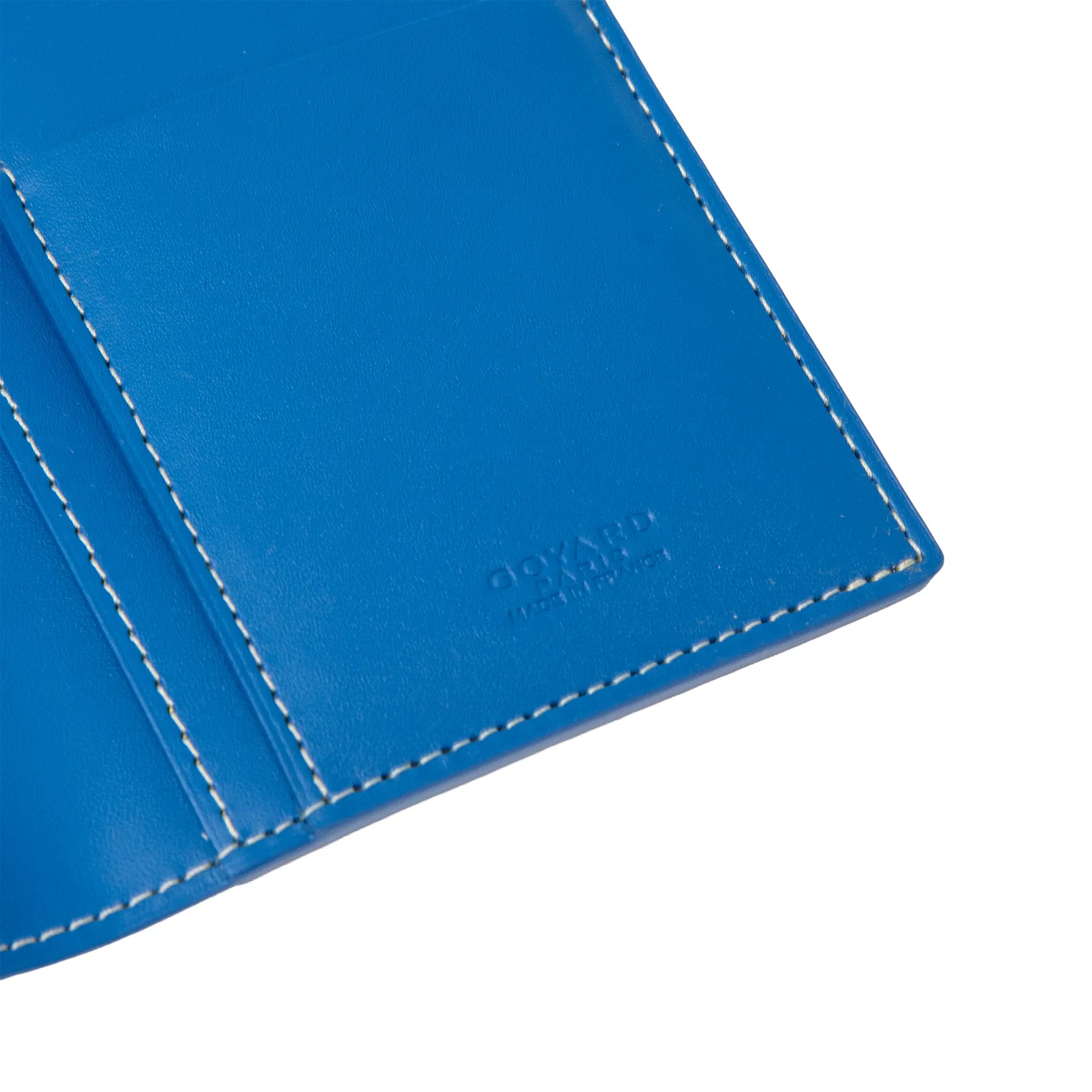 Detailed Logo View of Goyard Saint-Roch Wallet Sky Blue STRINIPMLTY10CL10X